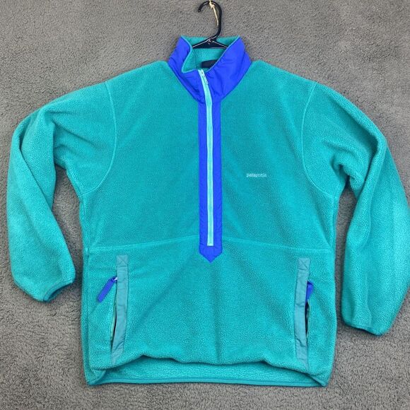 Vintage Patagonia Pullover Mens Medium Snap Fleece Jacket Made USA 90s - Picture 1 of 11
